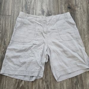 J Jill Gray Linen Bermuda Shorts 10